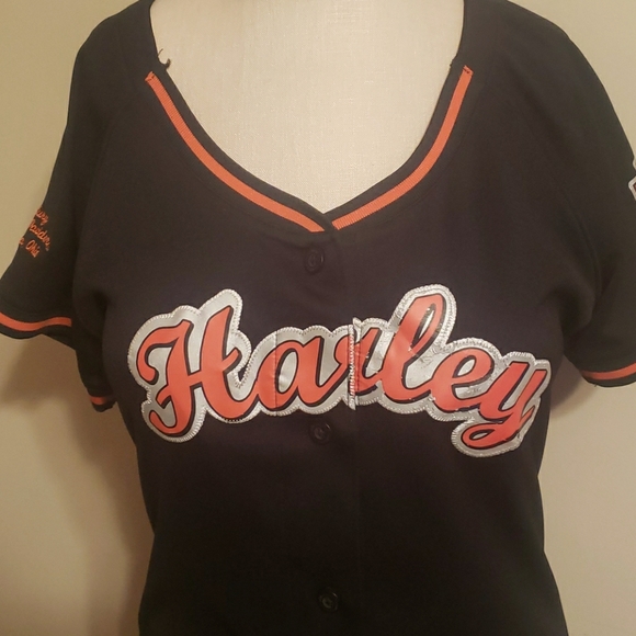 HarleyDavidson Tops Harley Davidson Womens Baseball Jersey Poshmark